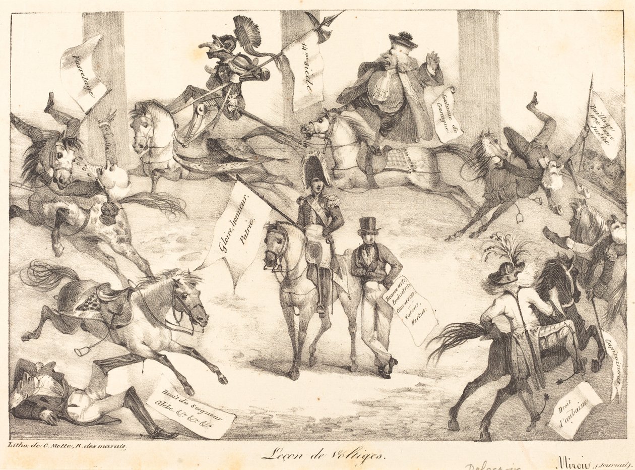 Vaulting-lektion (trickridning) af Eugène Delacroix
