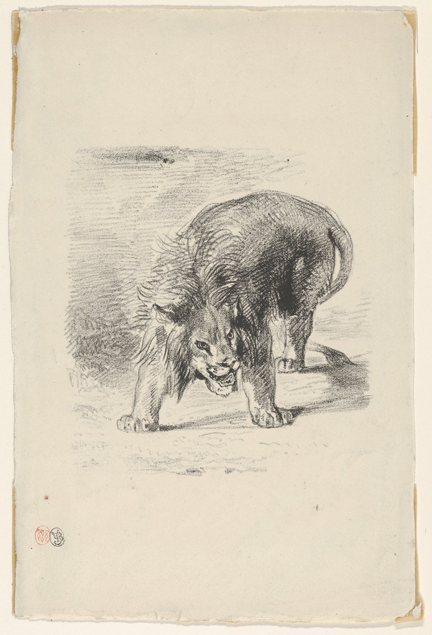 Løvestående, 1833., 1833. af Eugène Delacroix