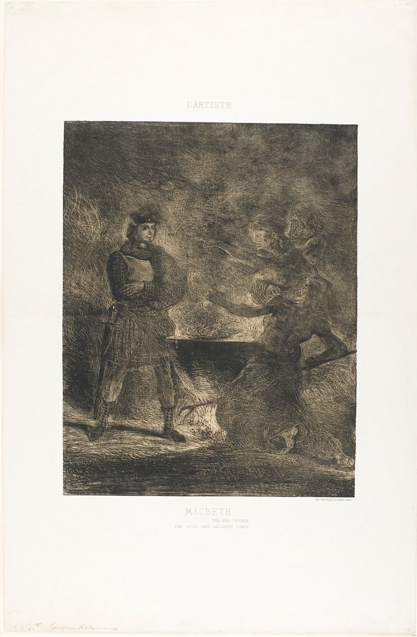 Macbeth og heksene af Eugène Delacroix
