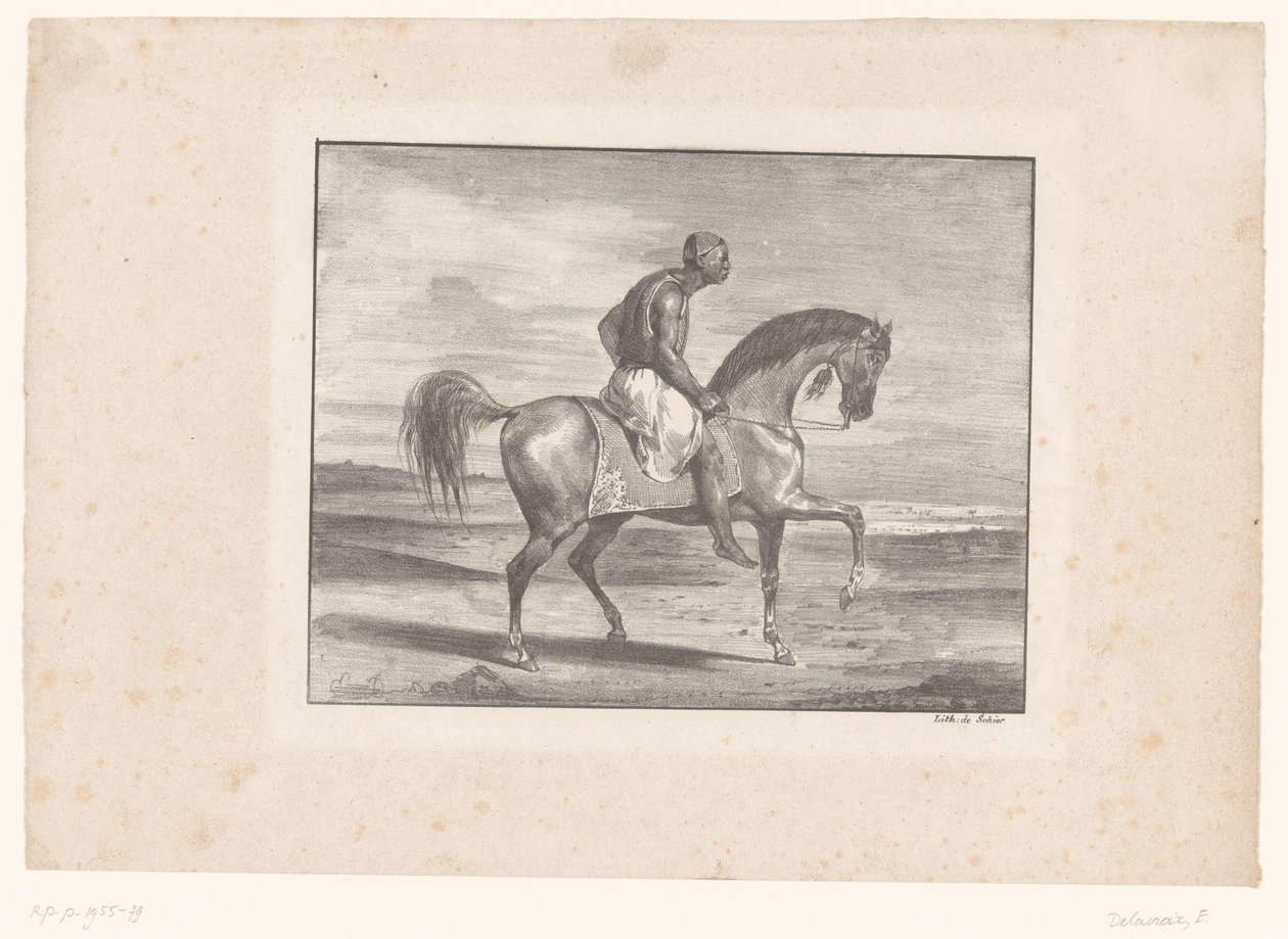Mand til hest i ørkenen af Eugène Delacroix