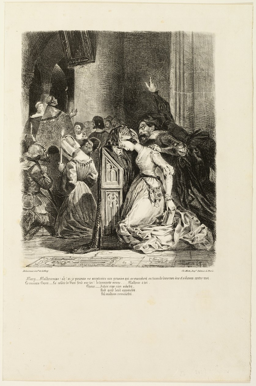 Marguerite ved Kirken, fra Faust af Eugène Delacroix