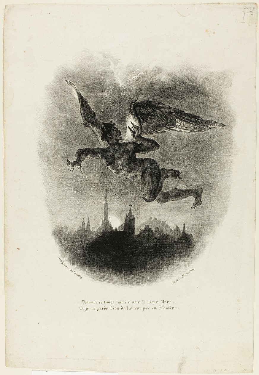 Mephistopheles flyvende af Eugène Delacroix