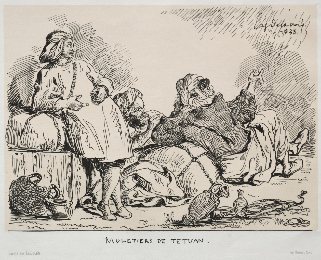 Muleteers of Tétuan af Eugène Delacroix