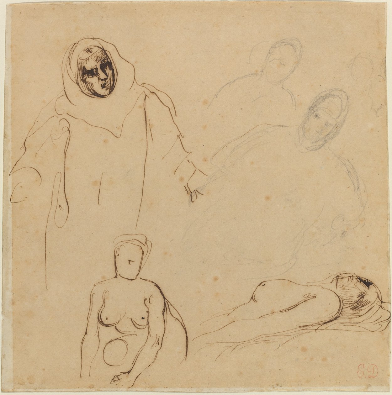 Studier for Christopher Columbus af Eugène Delacroix