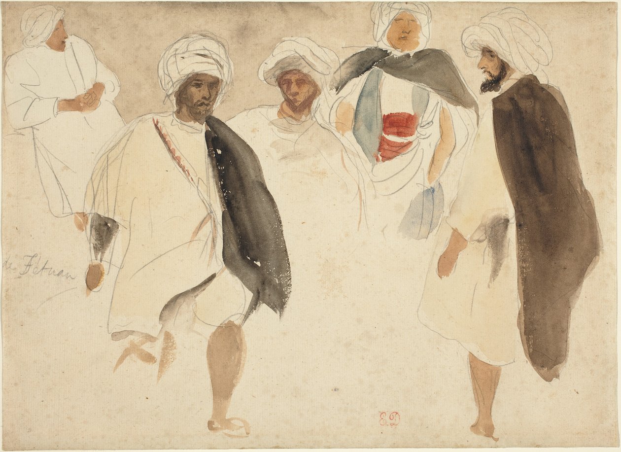 Studie af arabere. af Eugène Delacroix