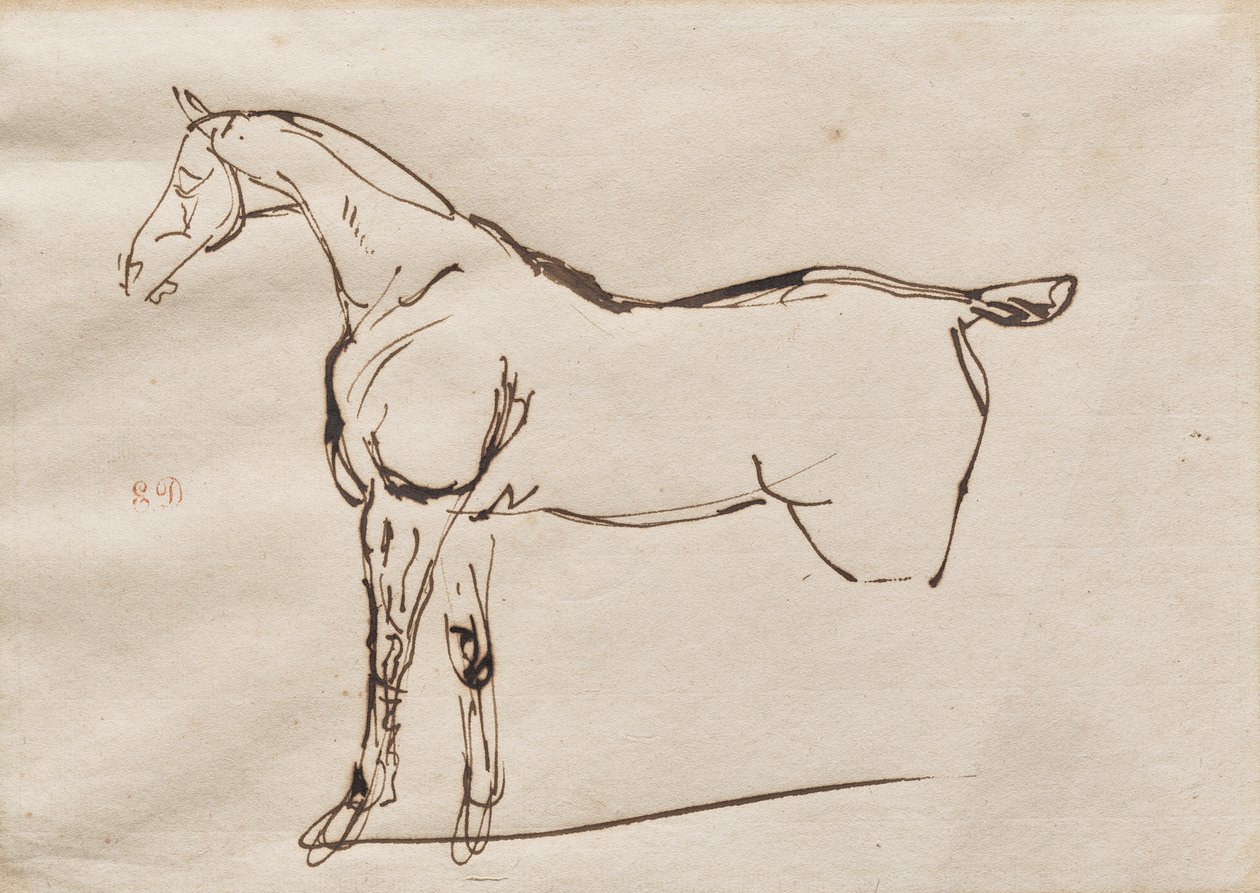 Studie af en hest af Eugène Delacroix