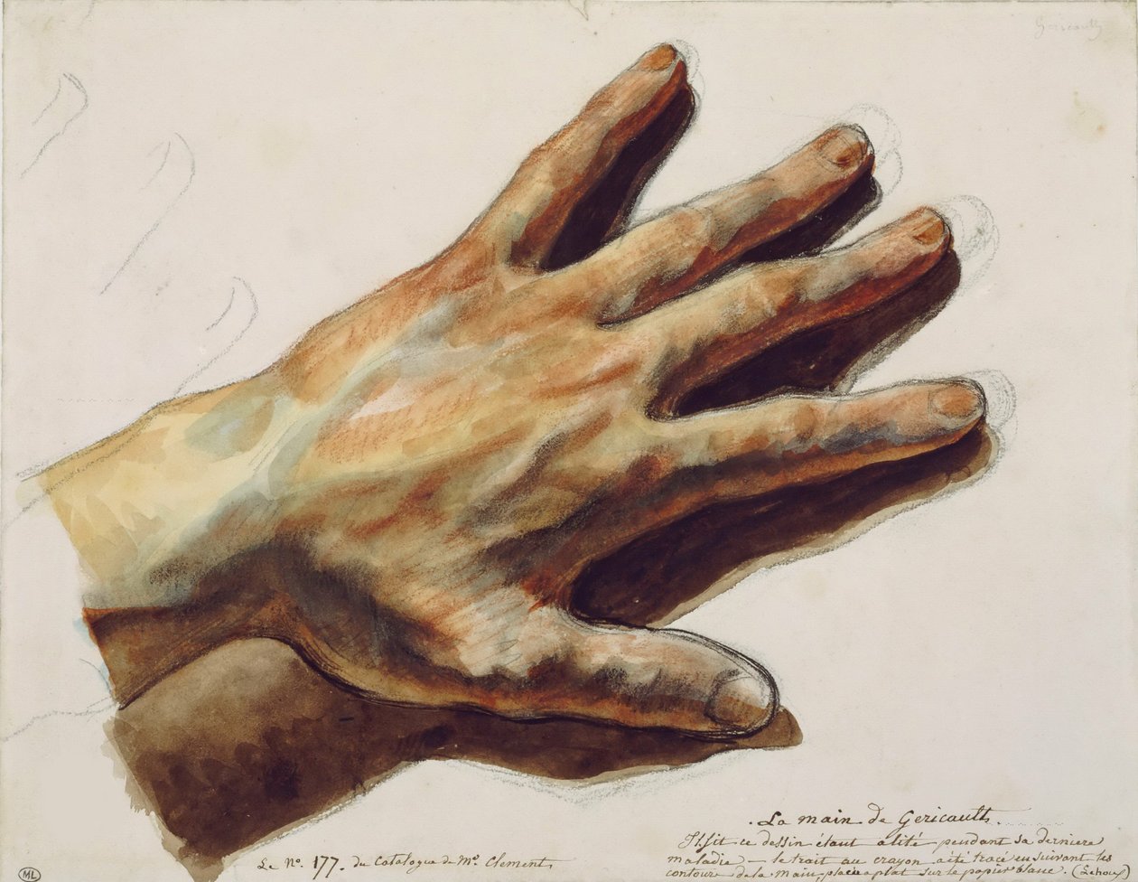 Théodore Géricaults venstre hånd. af Eugène Delacroix