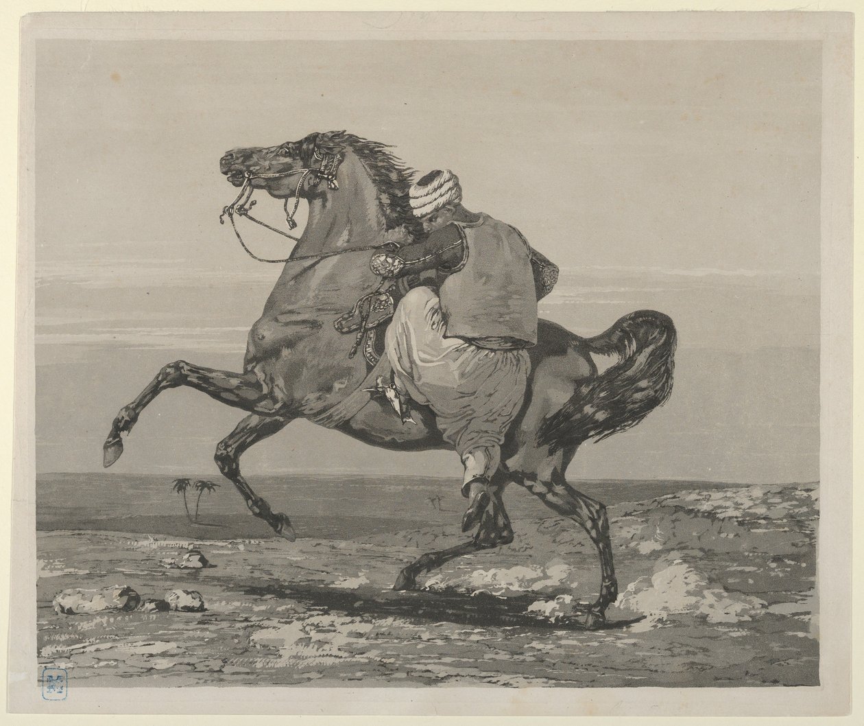 Turk, der sætter op på sin hest, 1824., 1824. af Eugène Delacroix