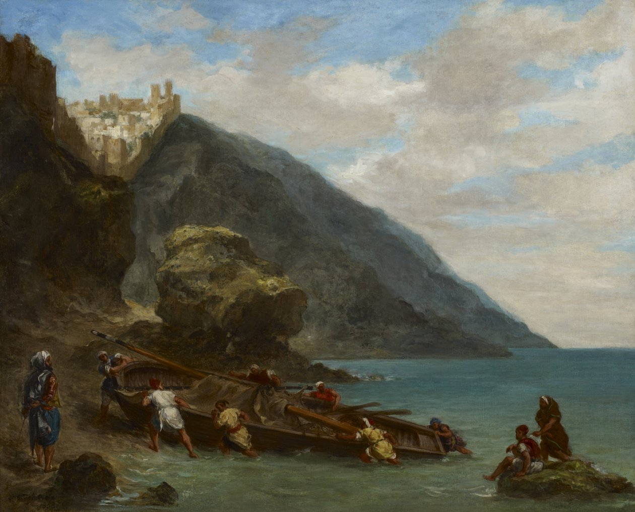 Udsigt over Tanger fra kysten af Eugène Delacroix