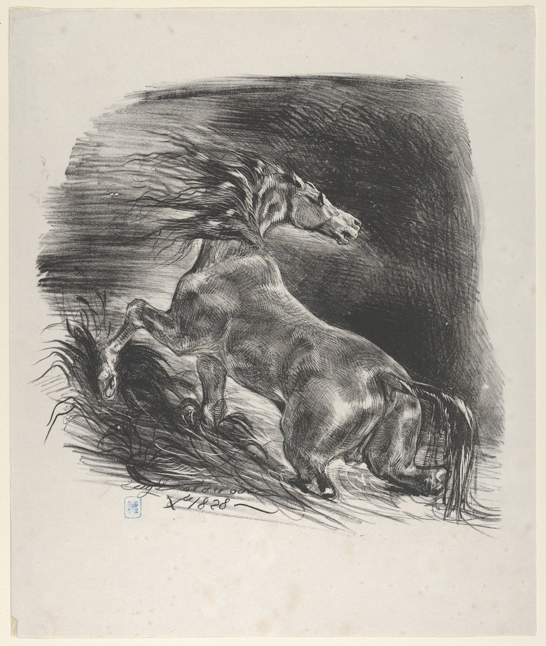Vild Hest, 1828., 1828. af Eugène Delacroix
