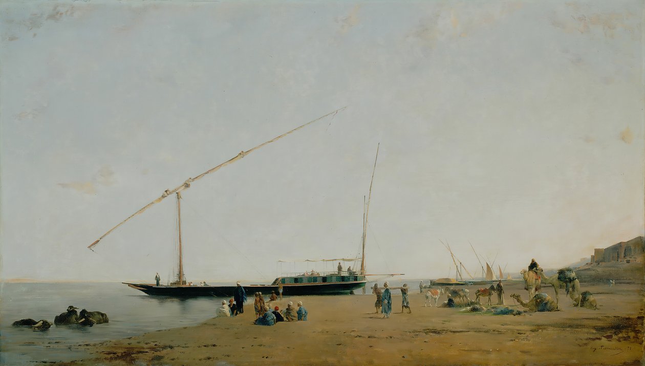 På Nilen, nær Philae, 1871. af Eugène Fromentin