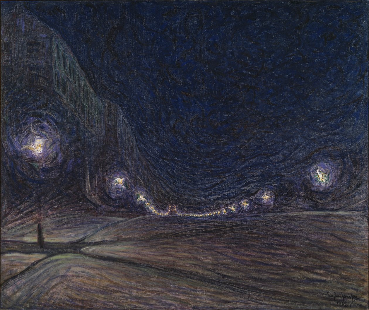 Hornsgatan om natten, 1902 af Eugène Jansson