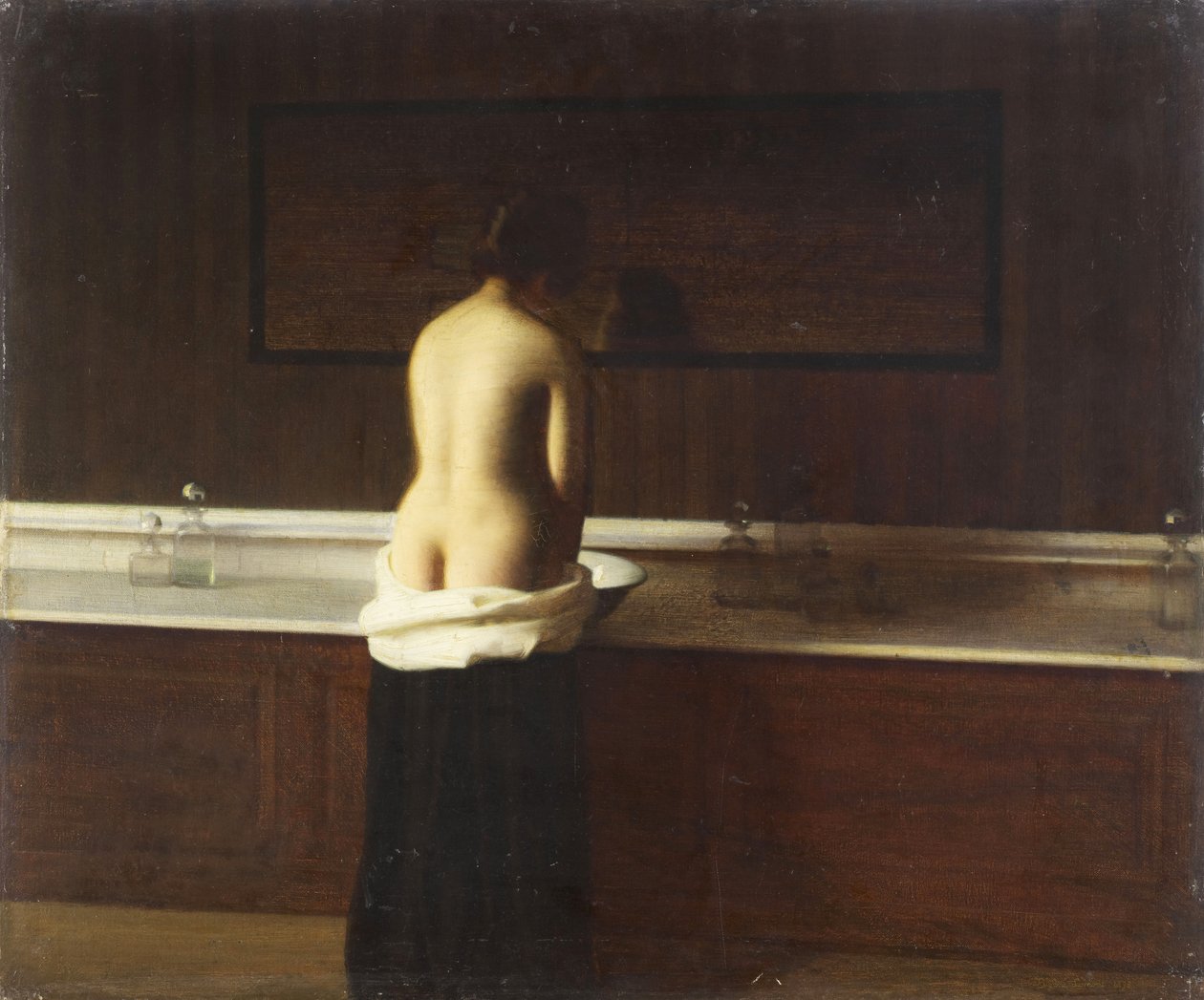 Ung kvinde ved sit toilet, 1898 af Eugène Lomont