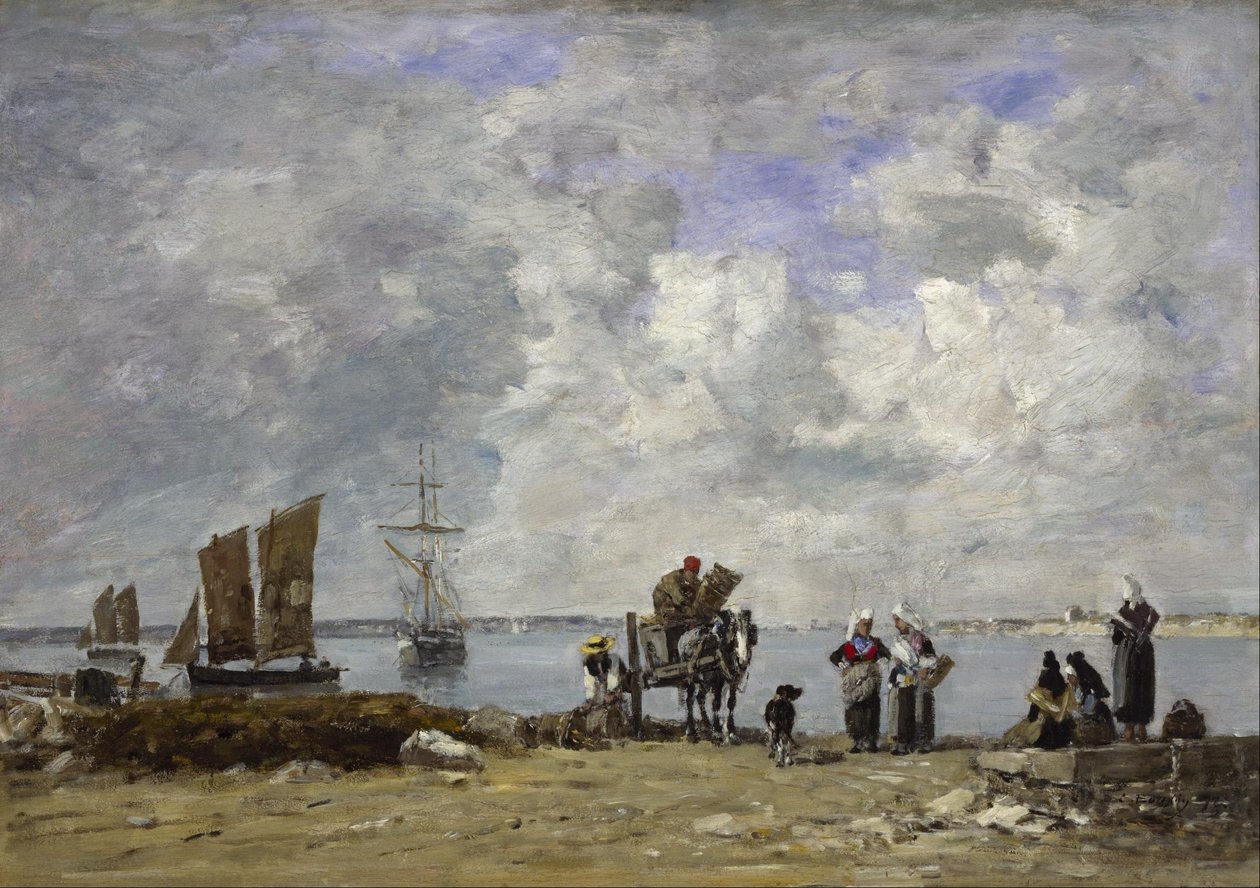 Fiskerkoner ved havet af Eugene Louis Boudin