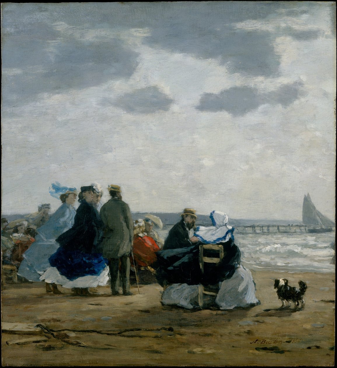 På stranden i Dieppe af Eugene Louis Boudin