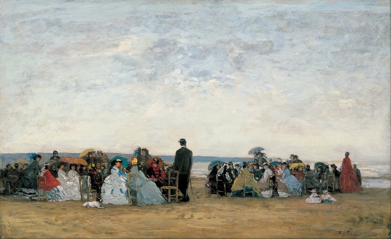 Stranden nær Trouville af Eugene Louis Boudin