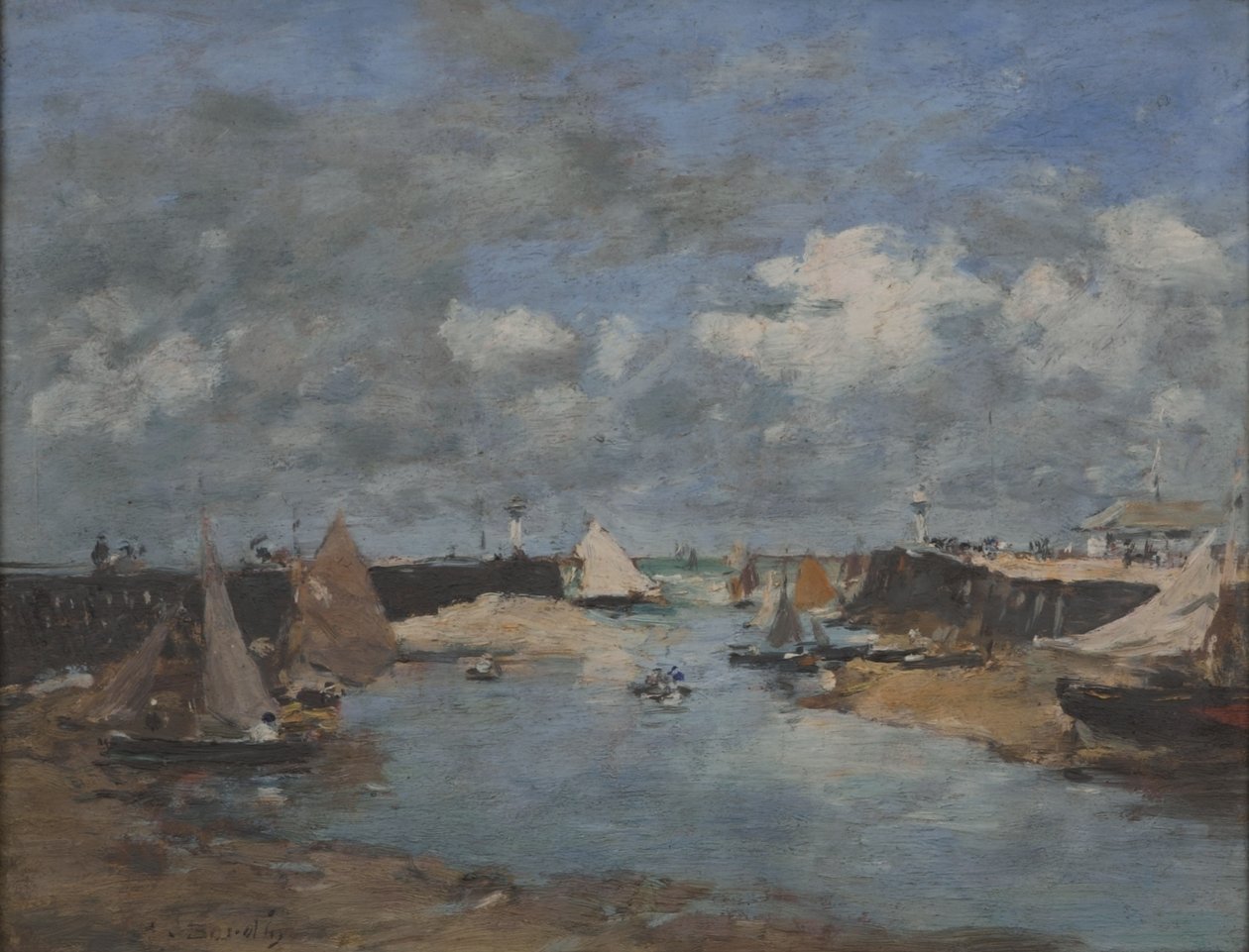 Trouville Havn af Eugene Louis Boudin