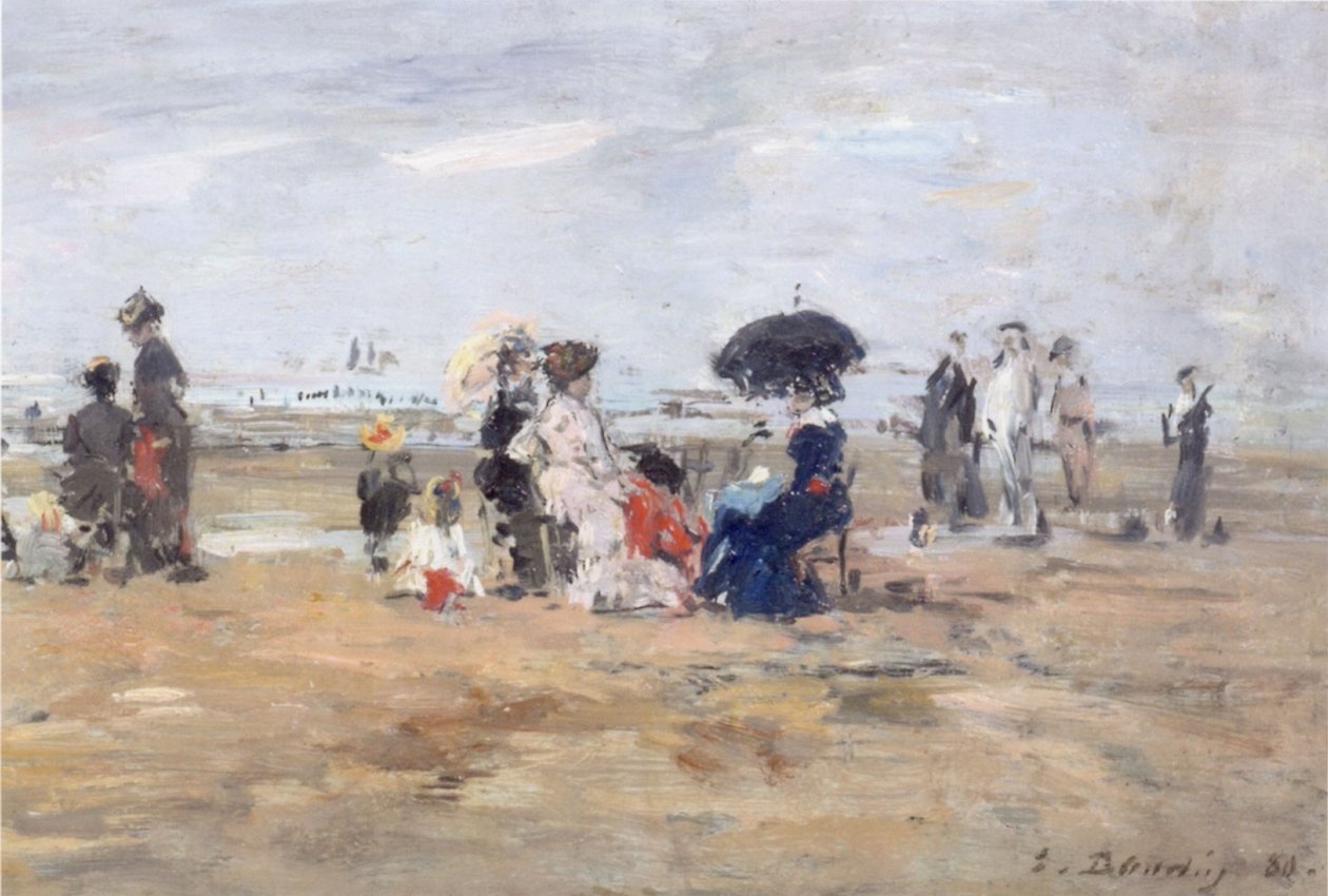 Trouville, Strandscene af Eugene Louis Boudin