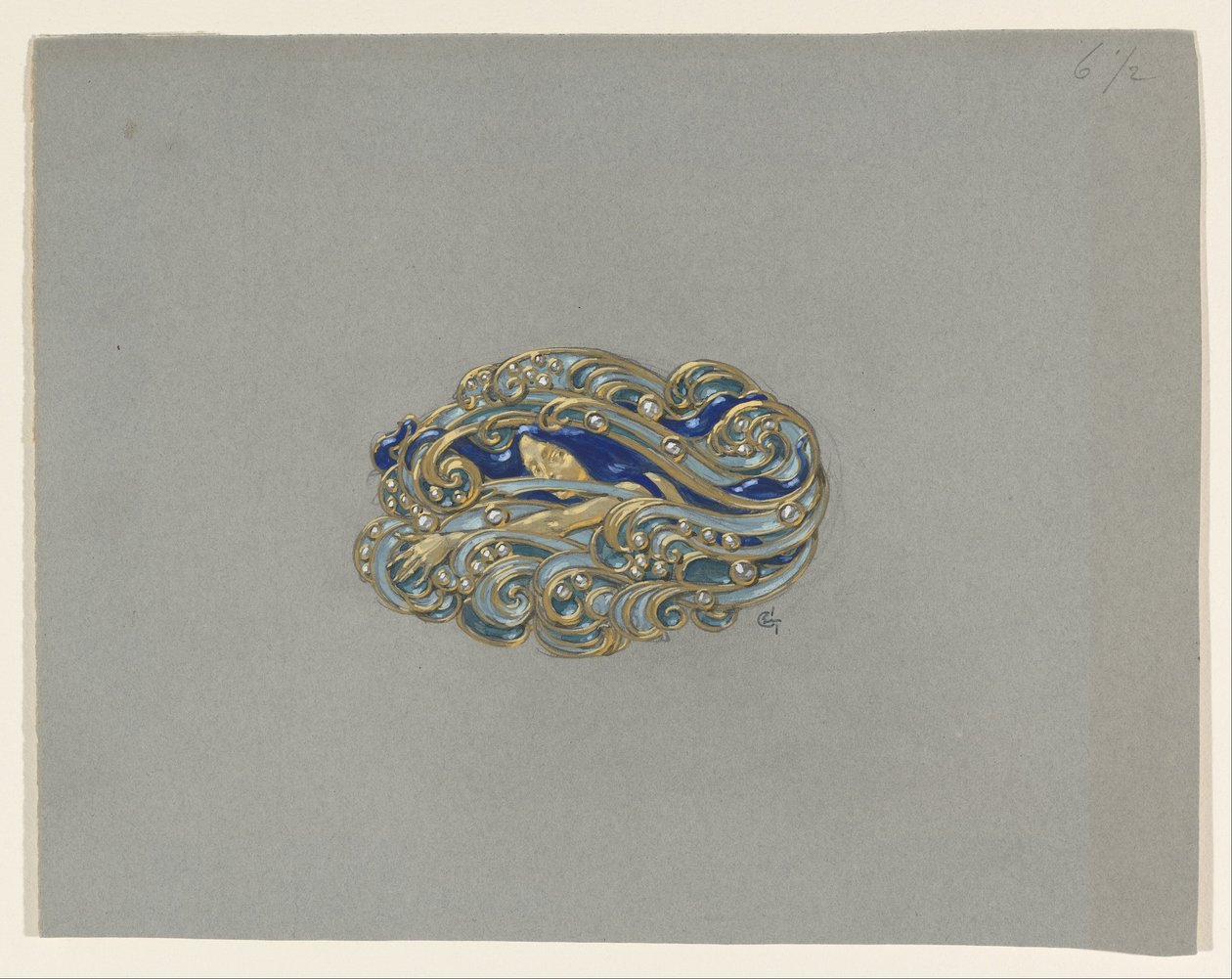 Design til en broche af Eugene Grasset