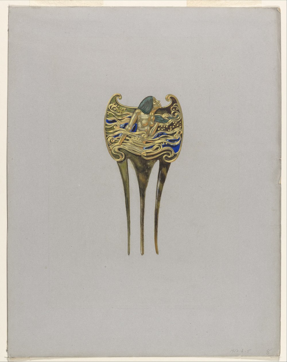 Design til en nymfekam af Eugene Grasset