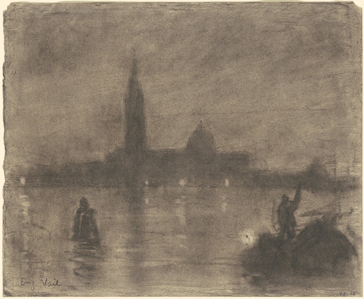 Aften, San Giorgio Maggiore, Venedig af Eugène Vail
