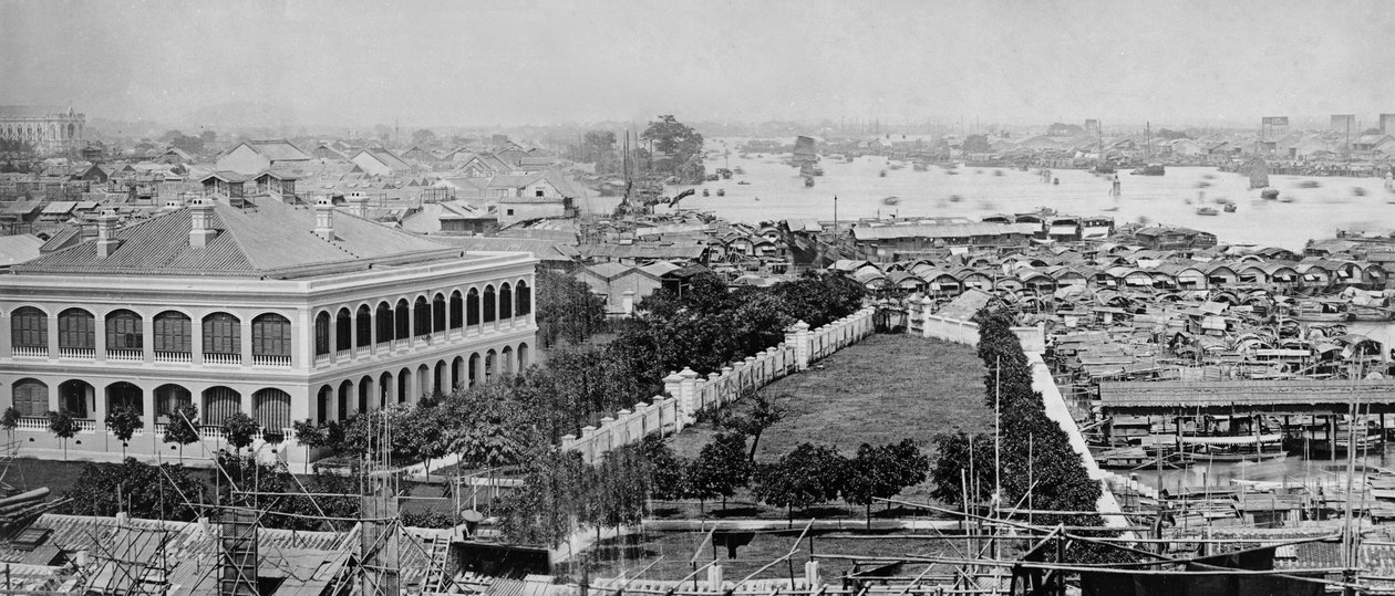 American Concession Grounds og Pearl River, Canton, ca. 1880