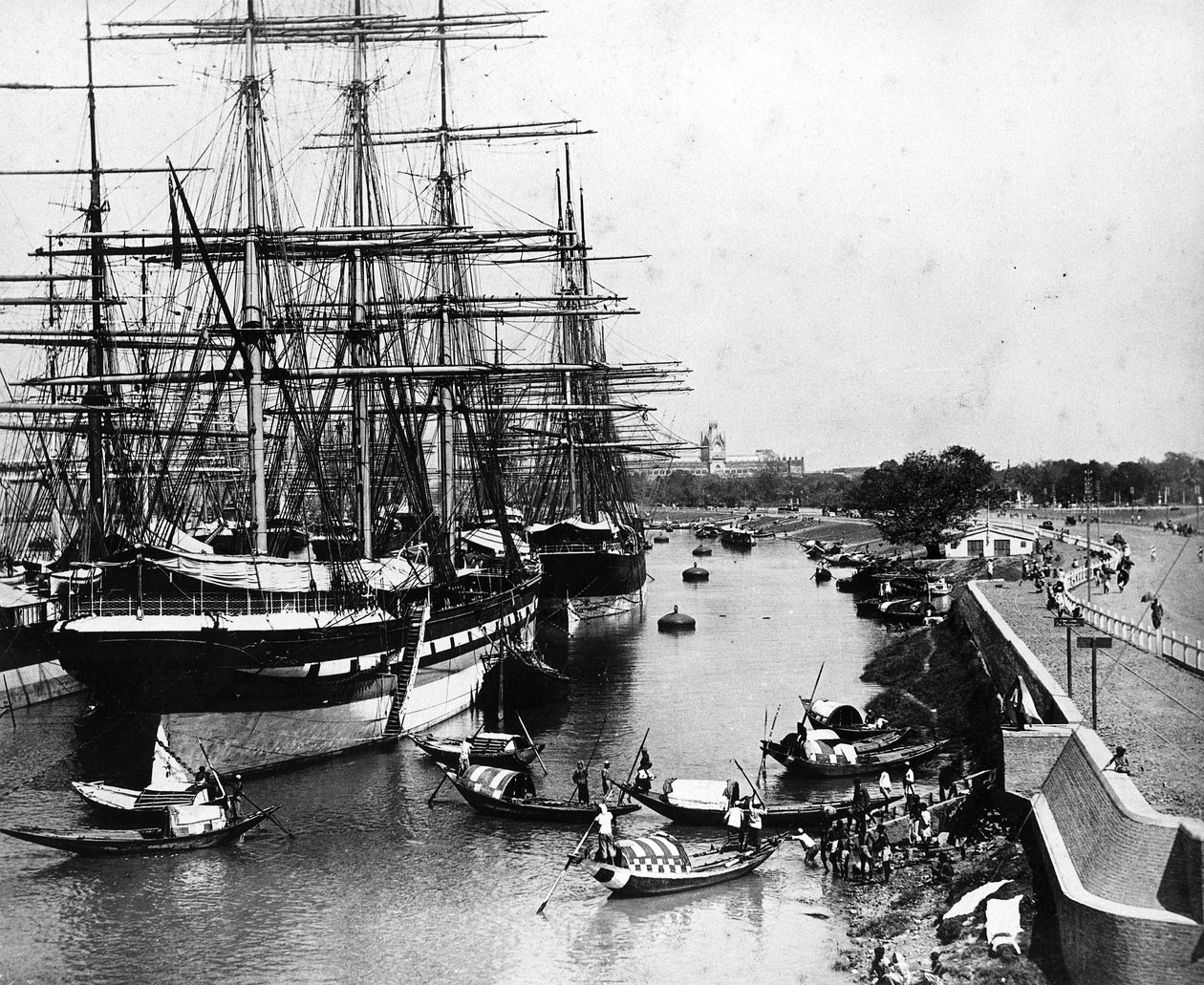 Calcutta Docks, ca.1880 af European Photographer