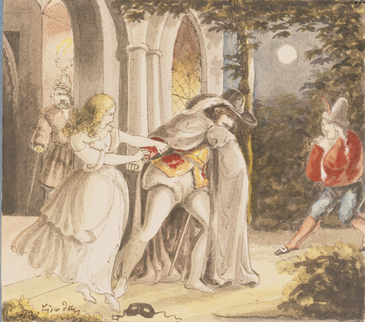 Scene fra Don Juan (wc på papir) af European School