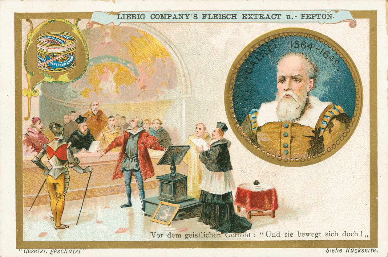 Galileo, Liebig-kort, begyndelsen af det 20. århundrede (chromo) af European School
