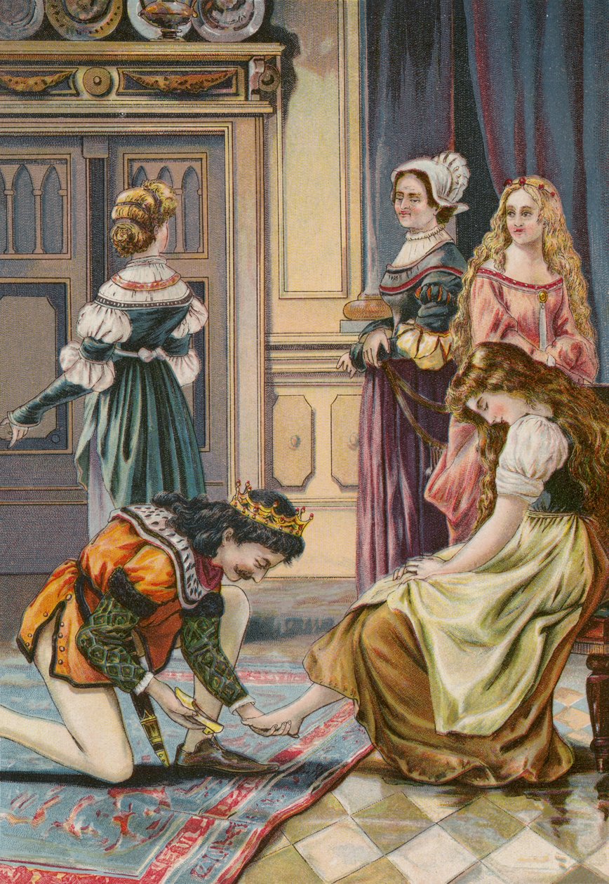 Grimms fortællinger: Askepot (chromolitho) af European School