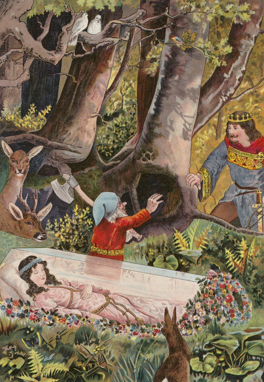 Grimms fortællinger: Snehvide (chromolitho) af European School