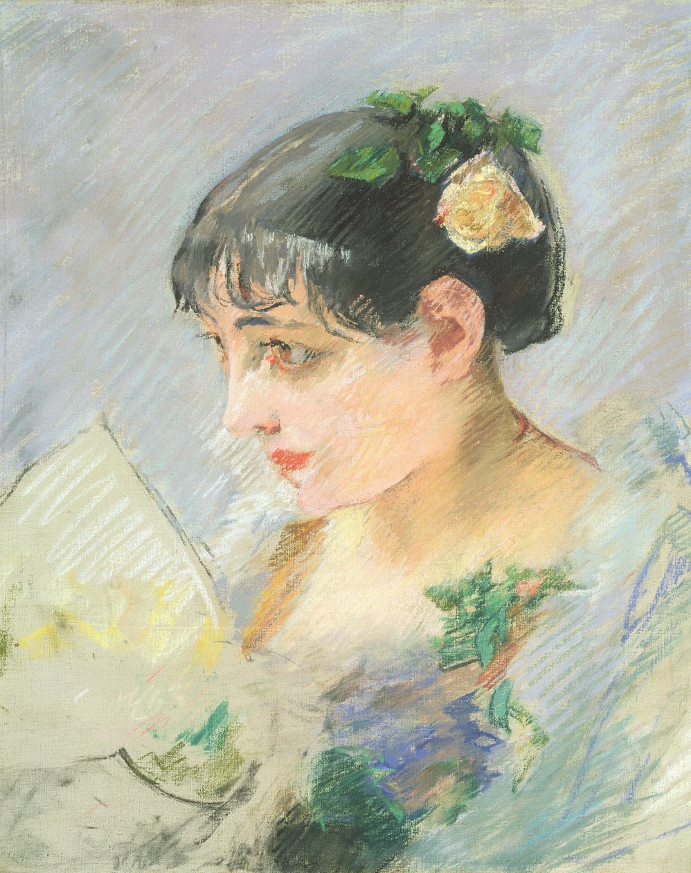 Den spanske kvinde (pastel på papir) af Eva Gonzalès