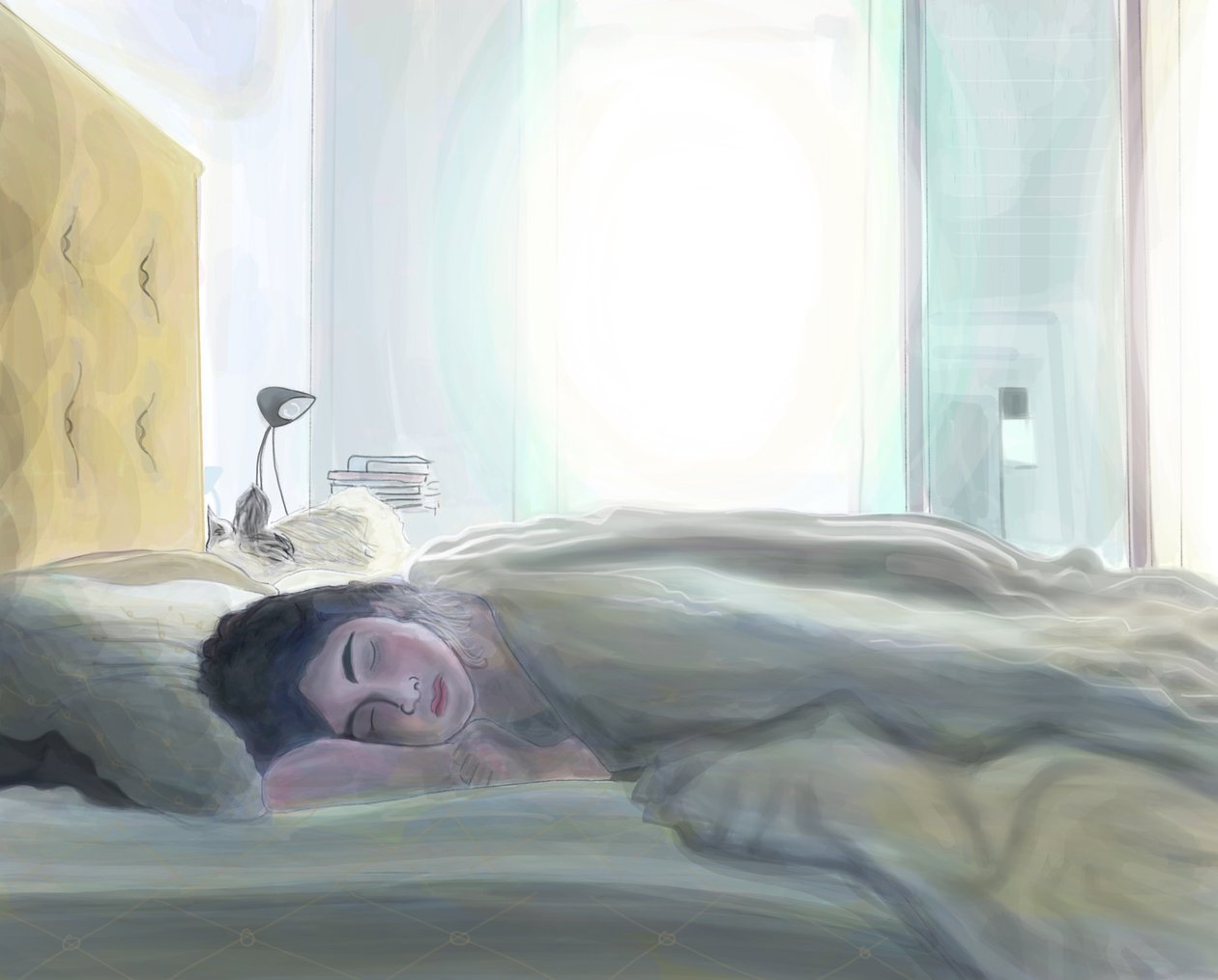 Ava Sleeping , Brooklyn (digital kunst) af Evan Sklar