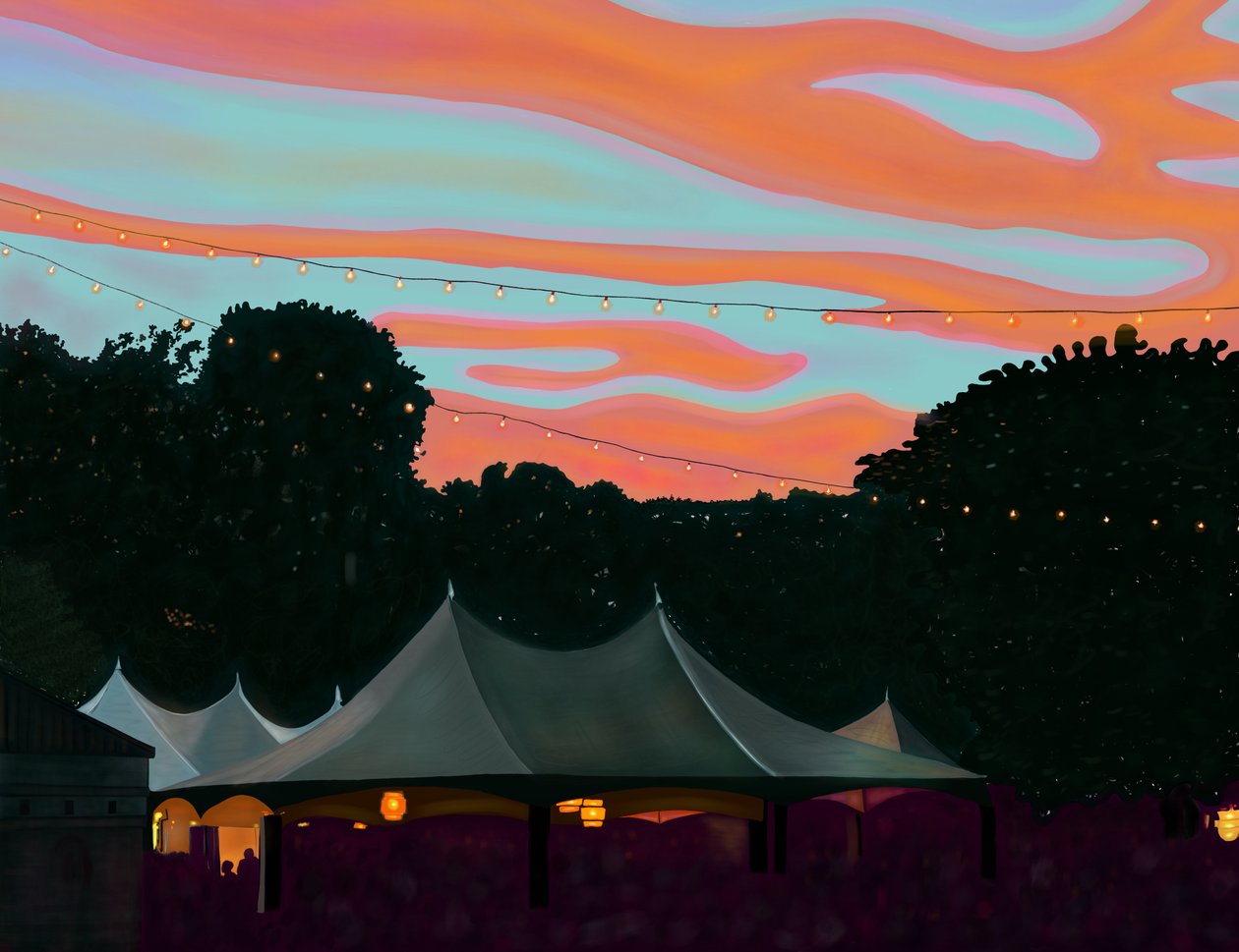 Bandshell prospect park (digital kunst) af Evan Sklar