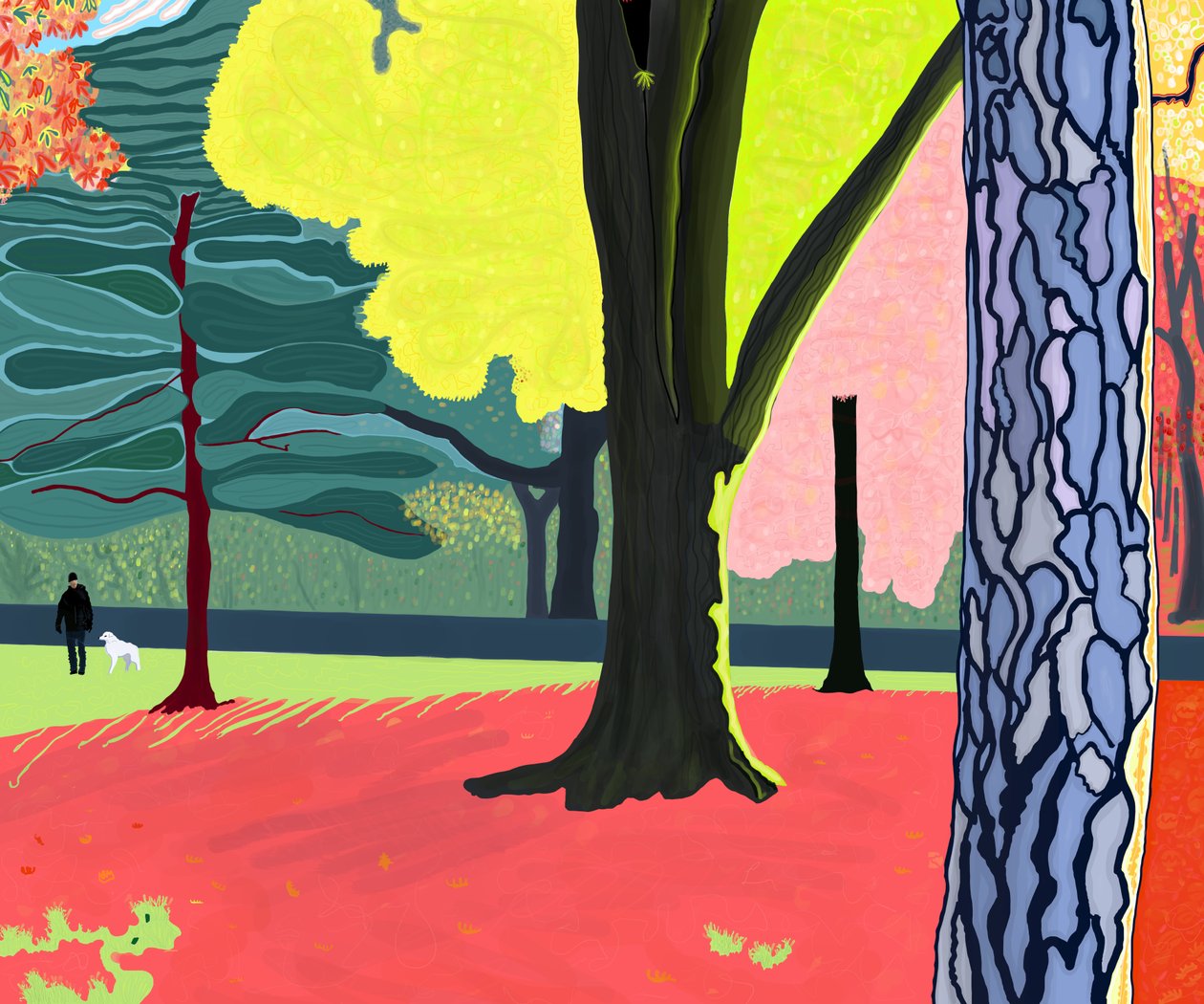 Efterår, Prospect Park (digital kunst) af Evan Sklar