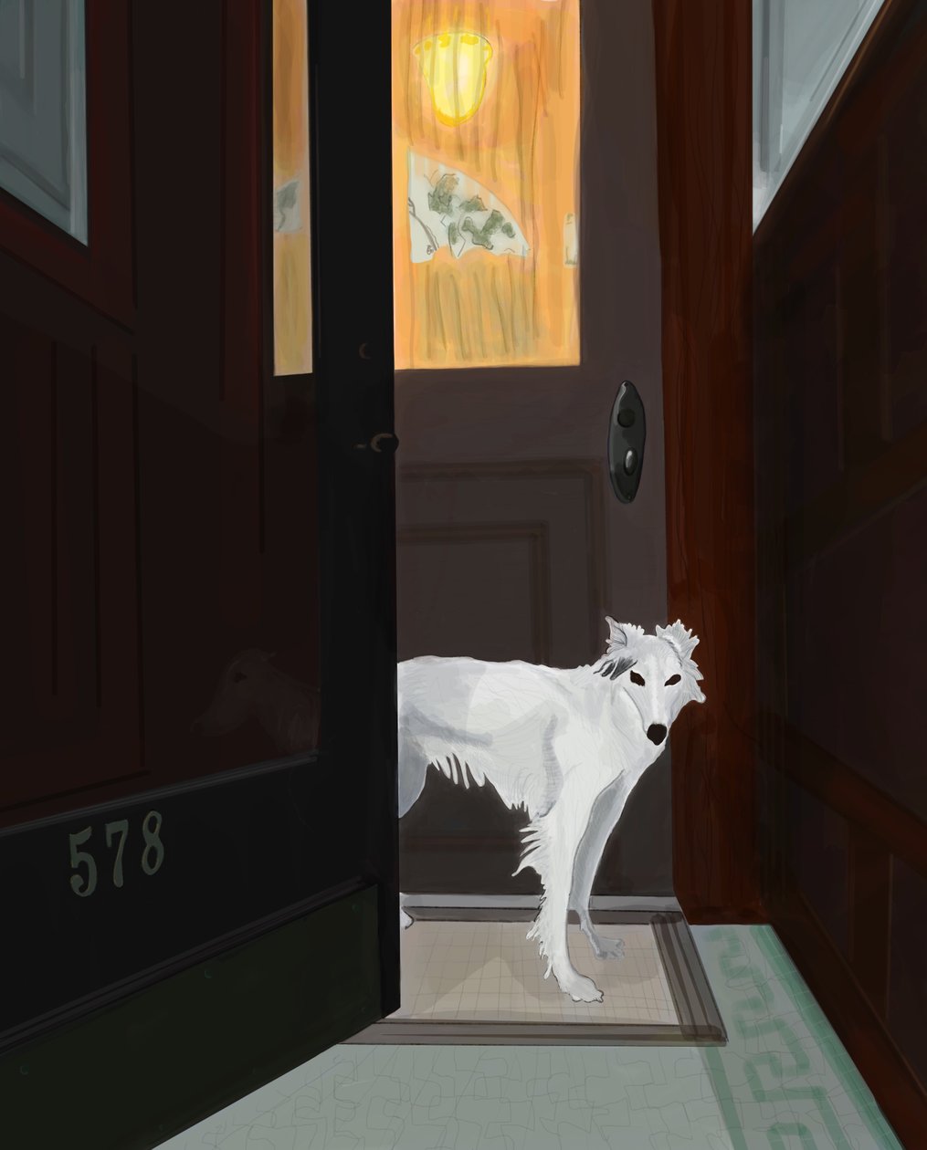 Minnie In Vestibule , Brooklyn (digital kunst) af Evan Sklar