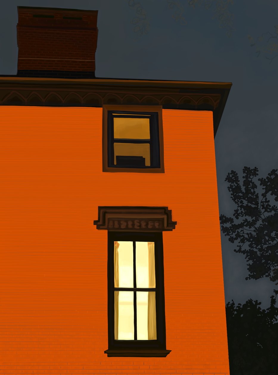 Orange Building, Brooklyn (digital kunst) af Evan Sklar