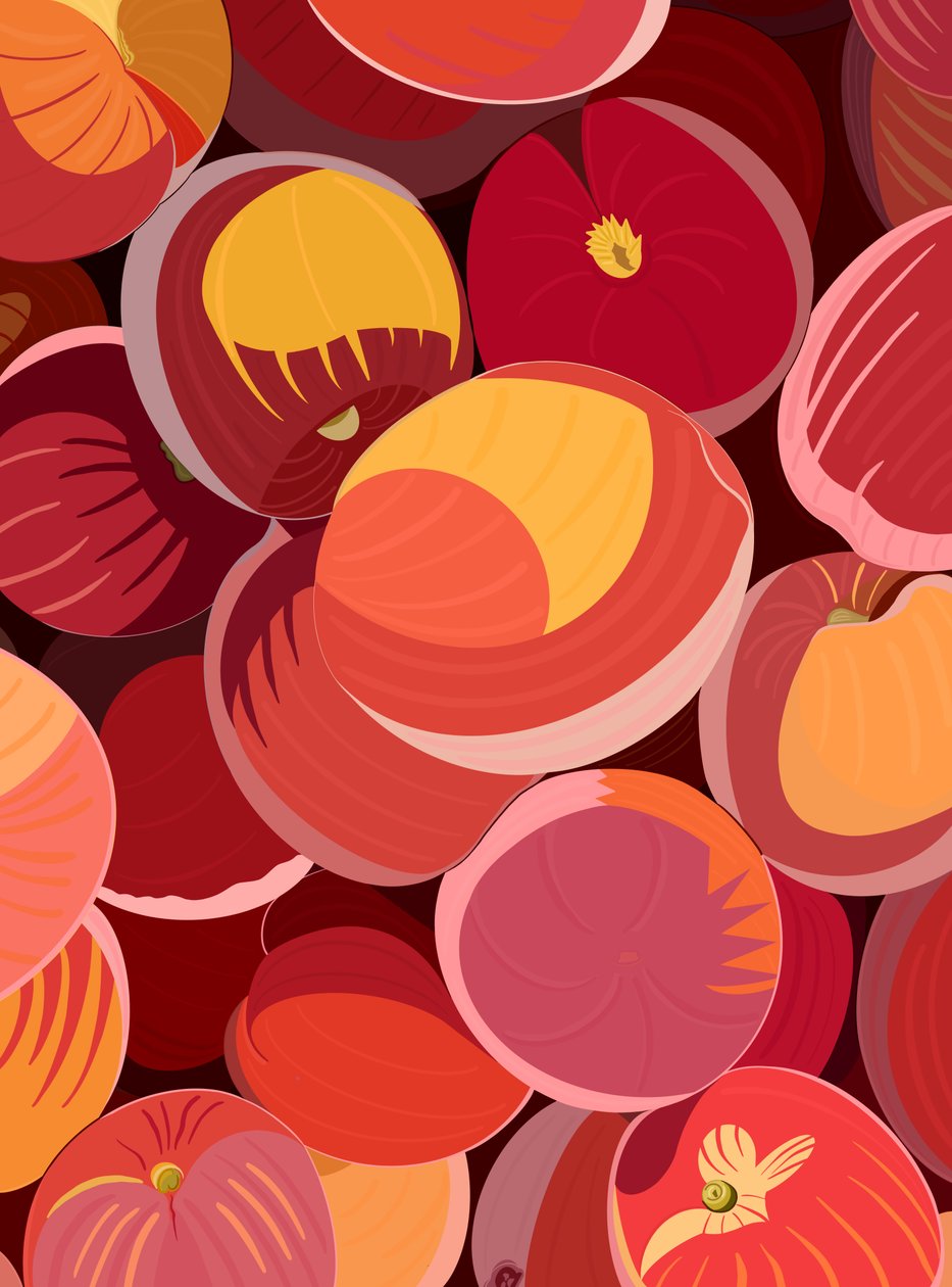 Pile of Peaches, ca. 2020-24 (digital kunst) af Evan Sklar