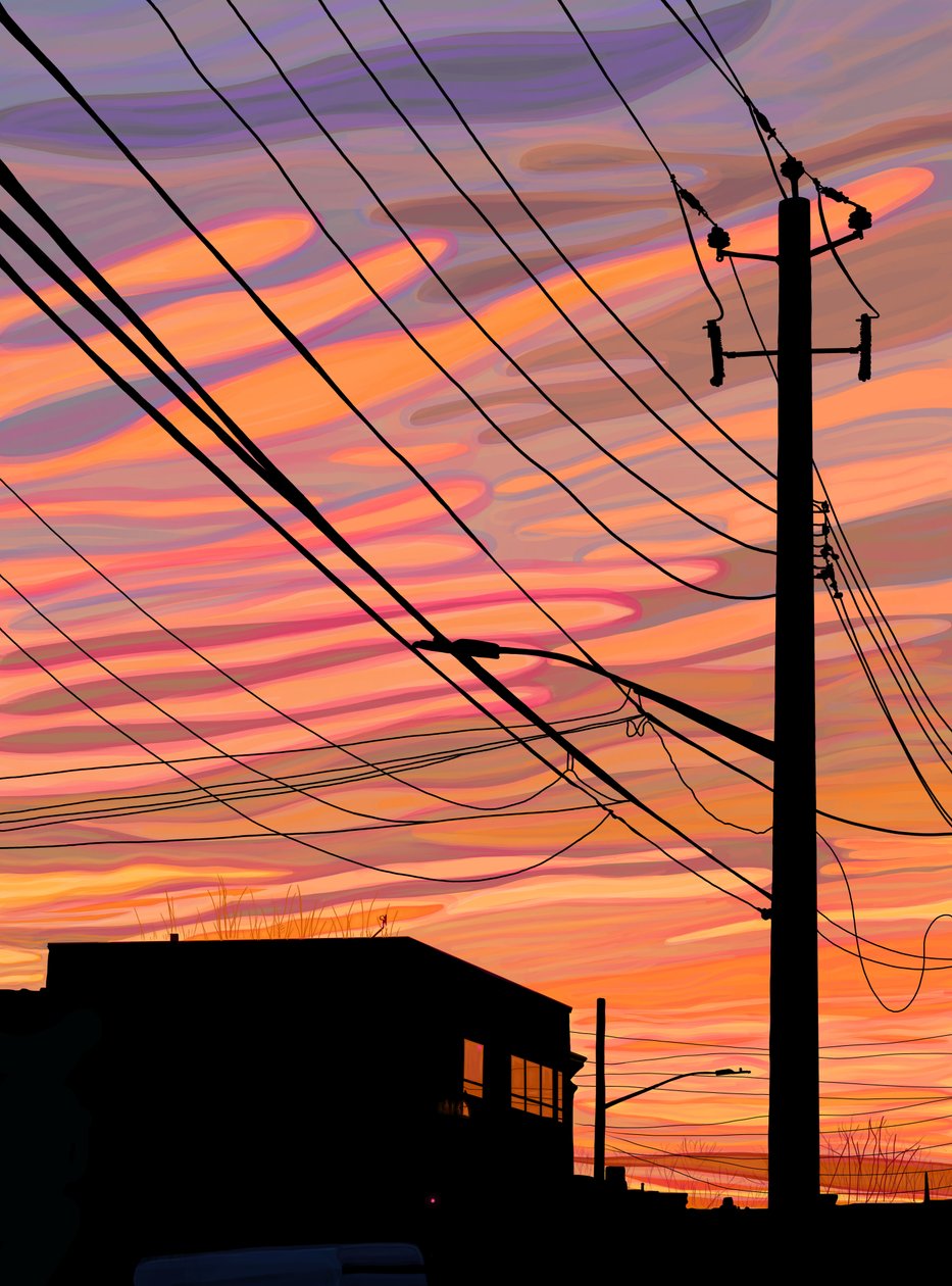 Red Hook, Brooklyn, Dawn (digital kunst) af Evan Sklar