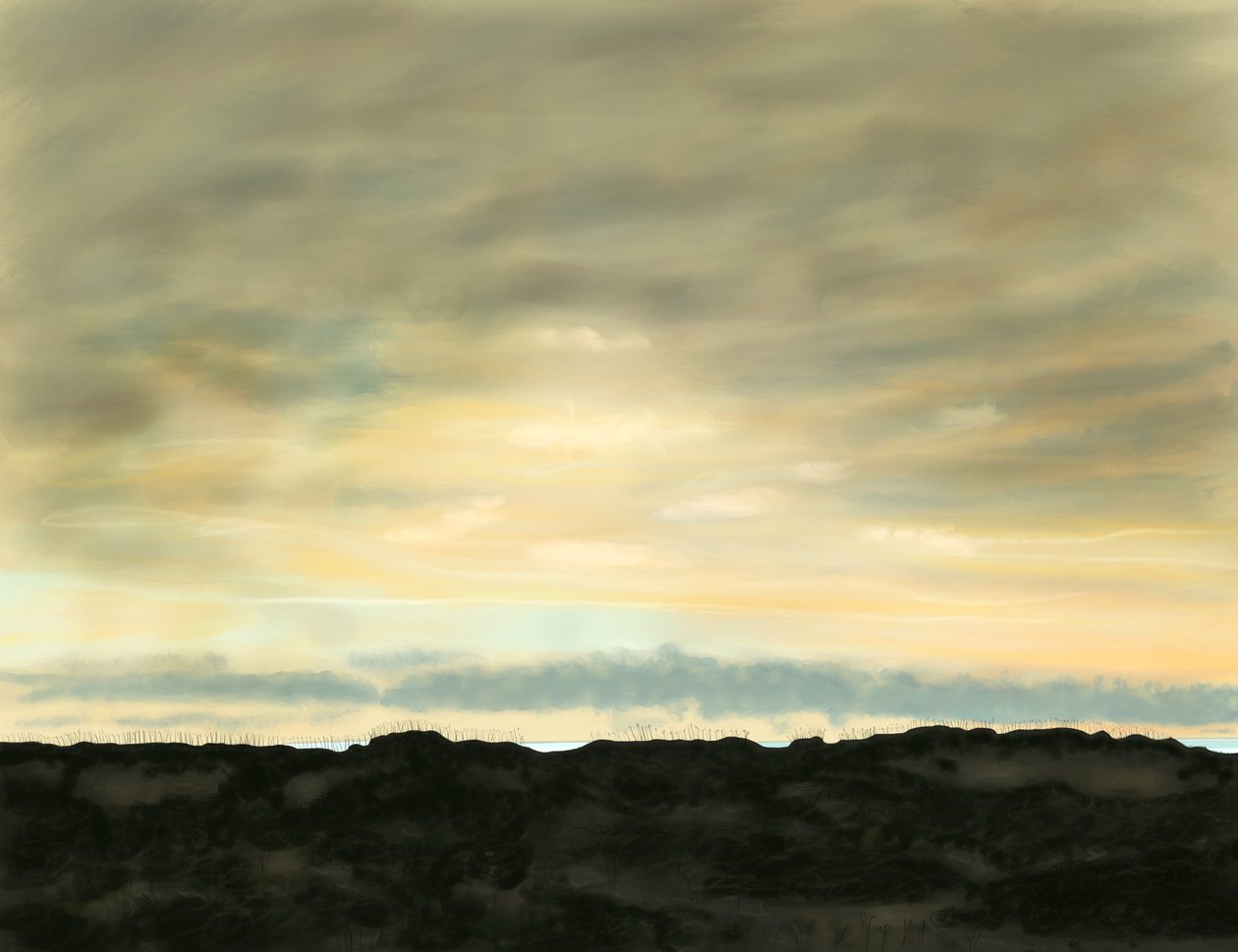 Svanestrand, klitter og himmel af Evan Sklar