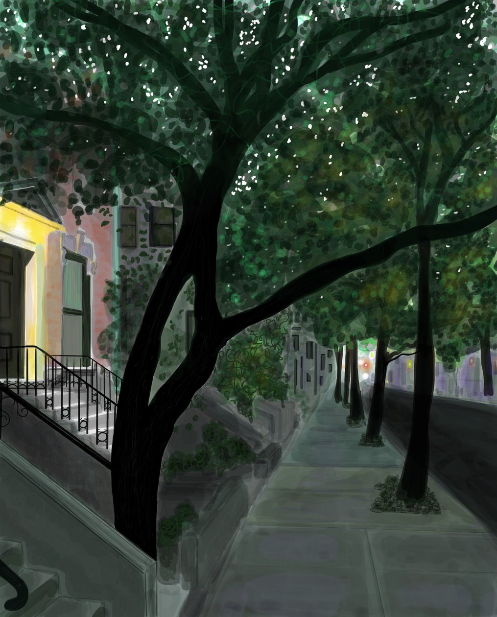 Top of Block, Brooklyn (digital kunst) af Evan Sklar