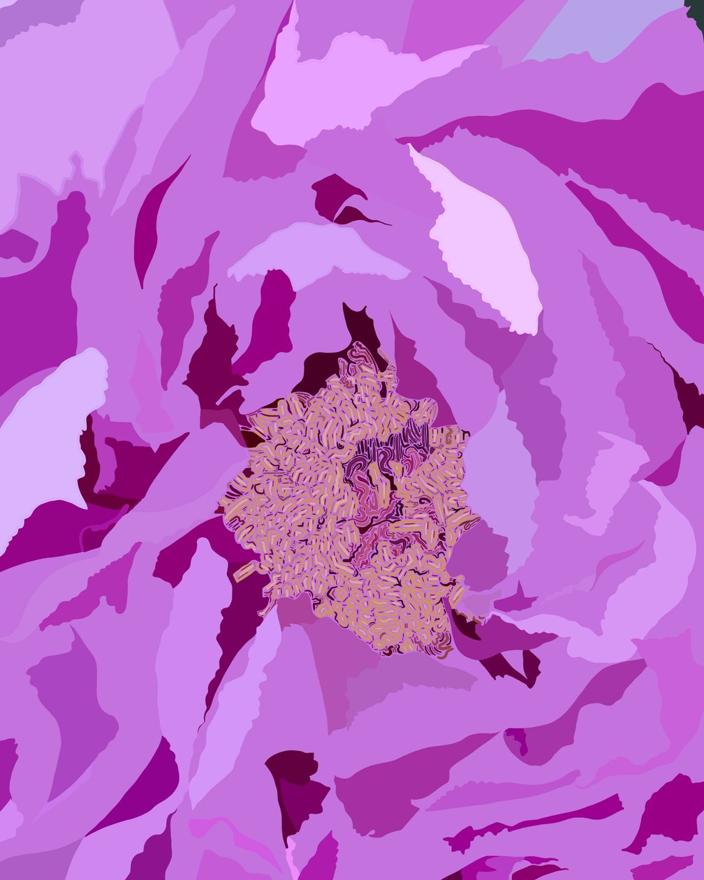 Træpæon, ca. 2020-24 (digital kunst) af Evan Sklar