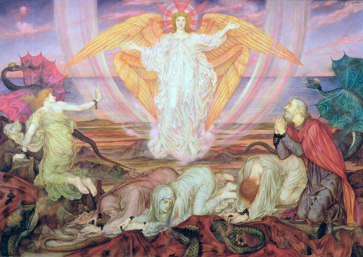Dragens død, 1914 af Evelyn De Morgan