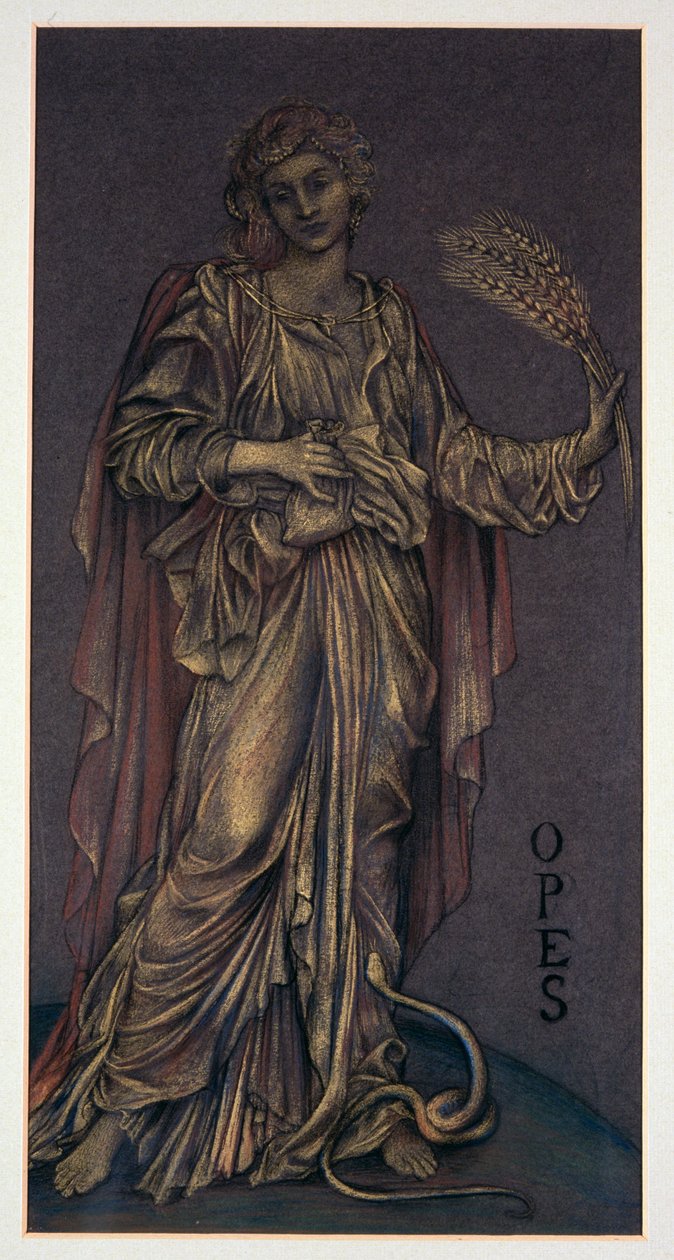 Færdig studie for Opes (kridt) af Evelyn De Morgan