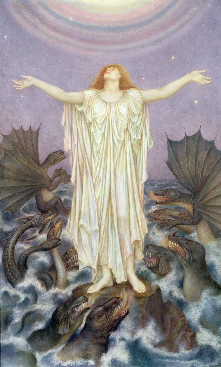S.O.S. (olie på lærred) af Evelyn De Morgan