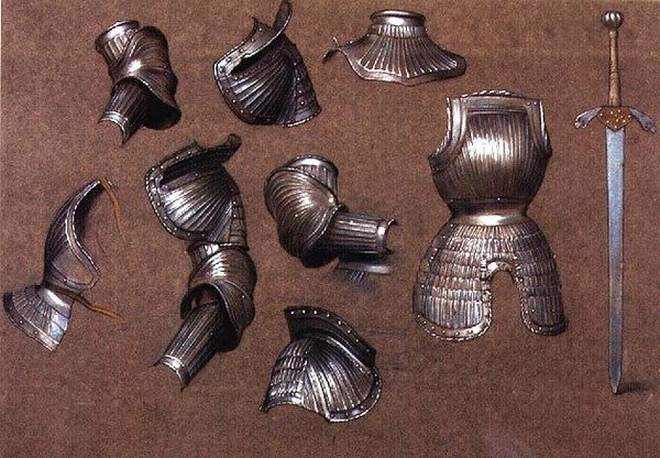 Study of Armour, nr. 2 (kridt) af Evelyn De Morgan