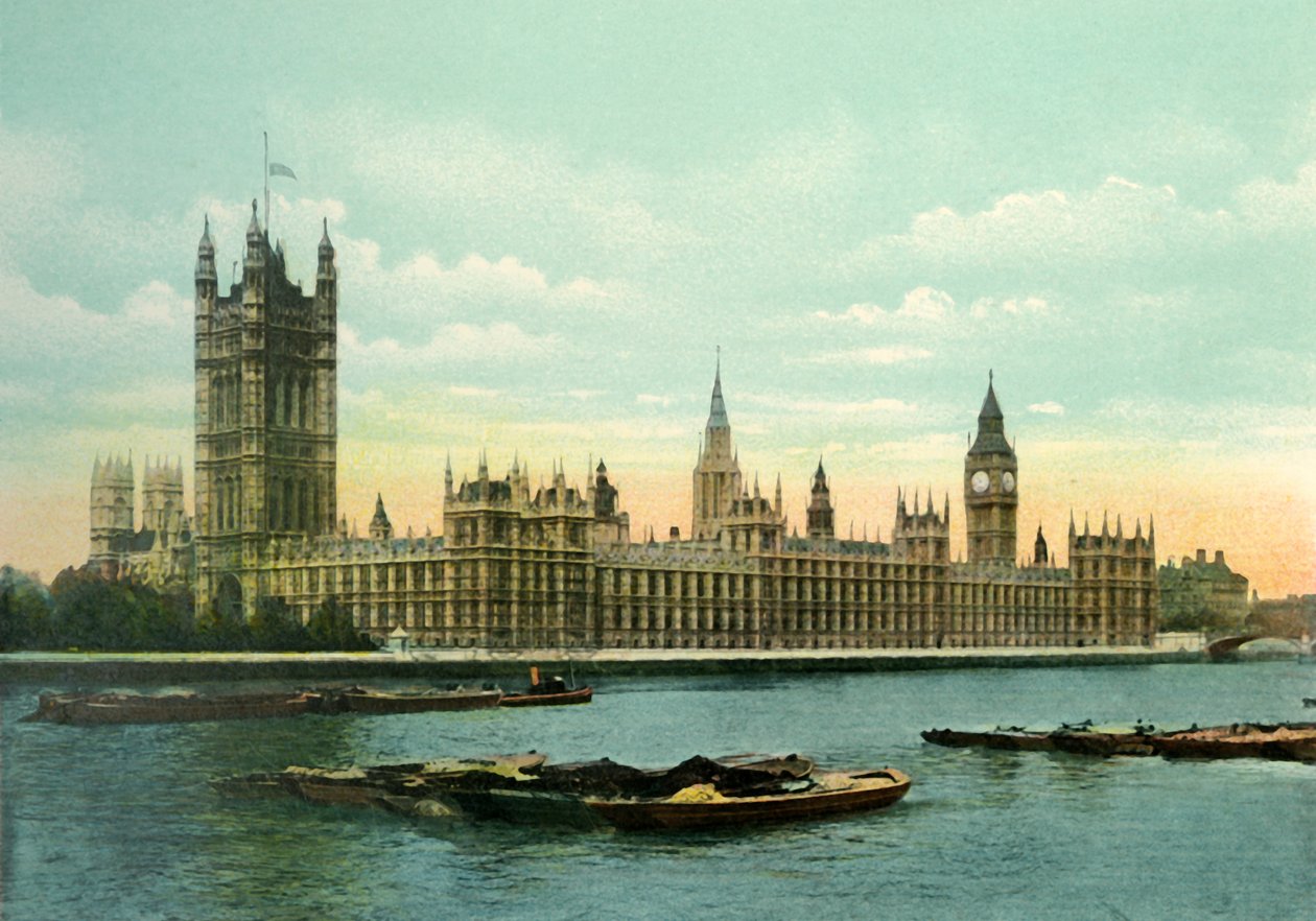 The Houses of Parliament, ca. 1900-tallet. af Eyre and Spottiswoode
