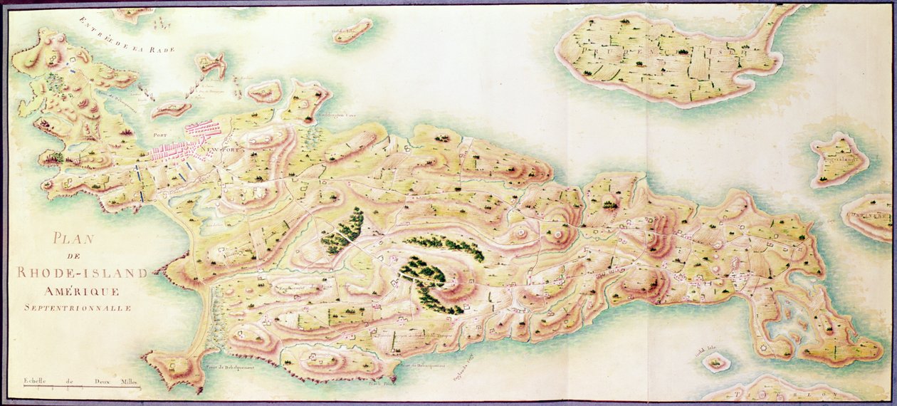 Kort over Rhode Island, fra "Guerre de l