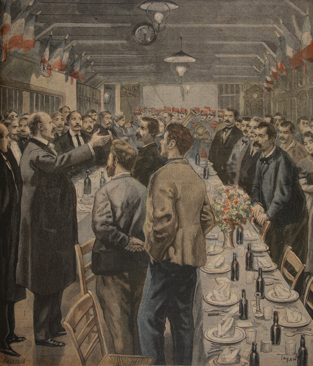 Middage for arbejderne i Exposition Universelle, 1900, illustration fra 