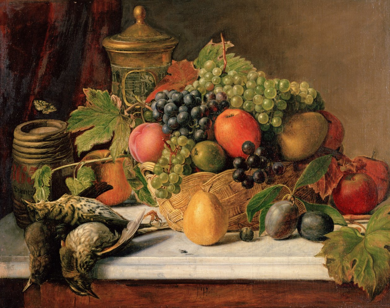 Stilleben, 1800-tallet af F. Heine